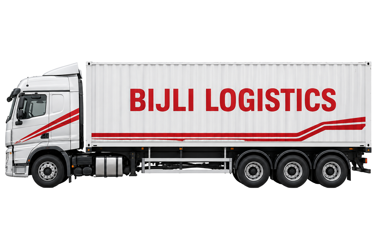 White Bijli Logistics container truck